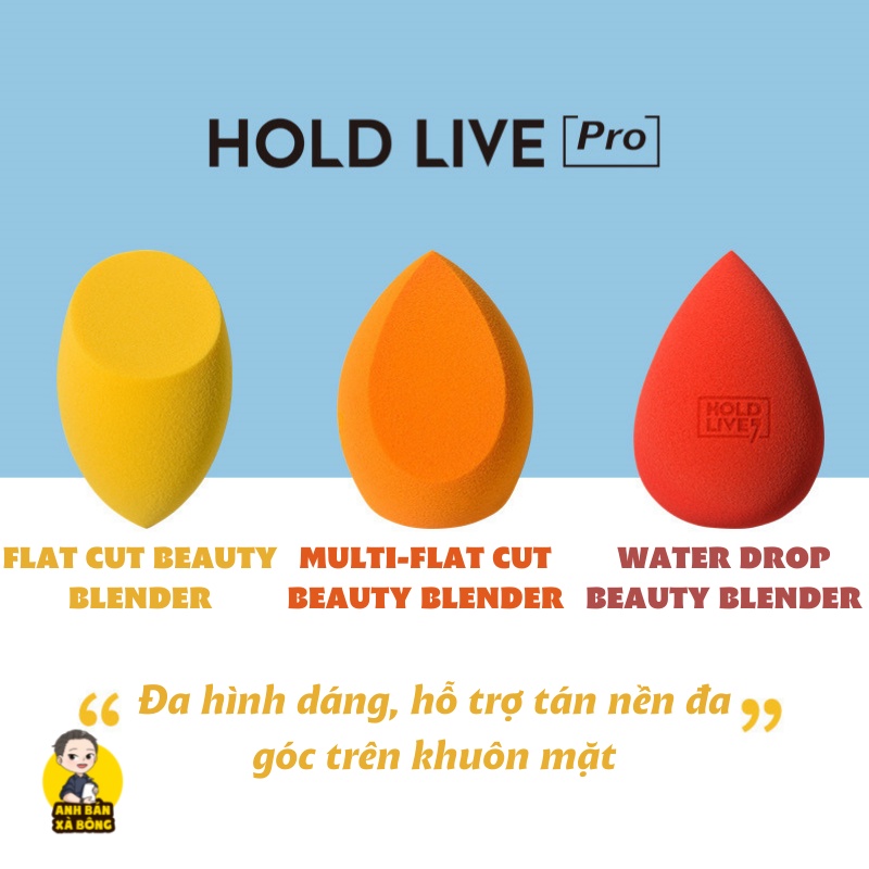 Set Mút Tán Nền Trang Điểm HOLD LIVE Giant Soft Beauty Egg Makeup Sponge Set HL389