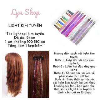  TÉP LIGHT KIM TUYẾN Bling Bling Nối Tóc Lấp Lánh 