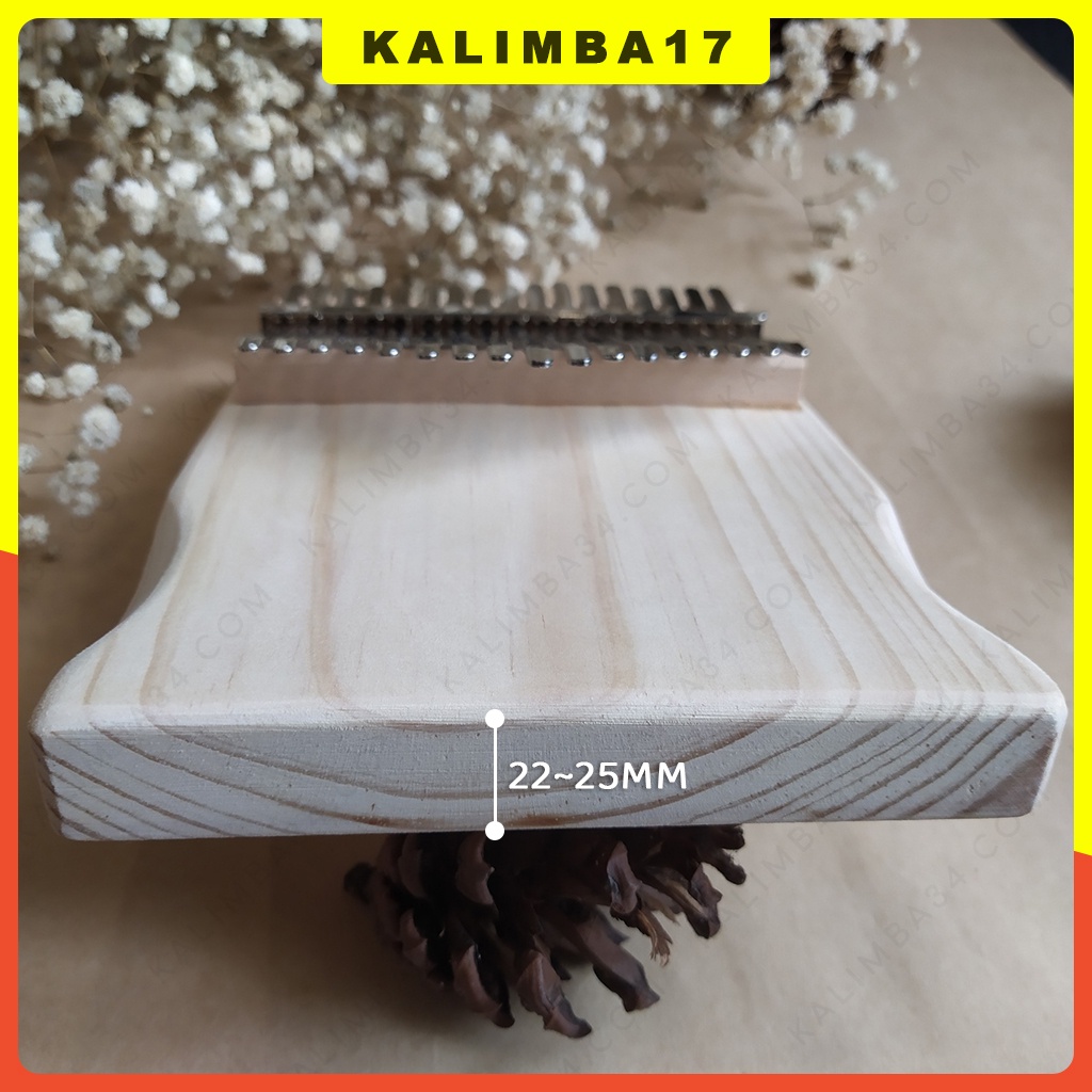 Nhạc cụ cho bé chơi đàn kalimba 17 phím gỗ tự nhiên nguyên khối, đồ chơi gỗ cho bé tập chơi piano ngón tay cái
