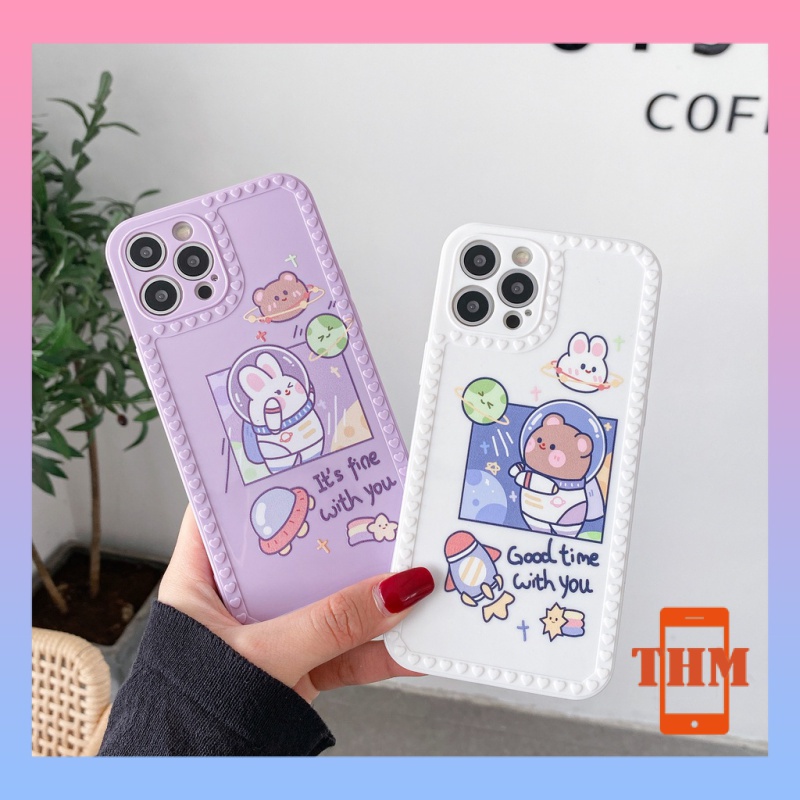Ốp Điện Thoại Cạnh Vuông In Hình Thỏ Không Gian Cho iphone 6/6plus/6s/6splus/7/7plus/8/8plus/x/xr/xs/11/12/13/pro/max/plus/promax-992