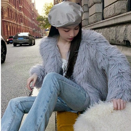 𝐎𝐑𝐃𝐄𝐑. Áo Khoác Lông Sợi Dài Hoang Dã Sexy