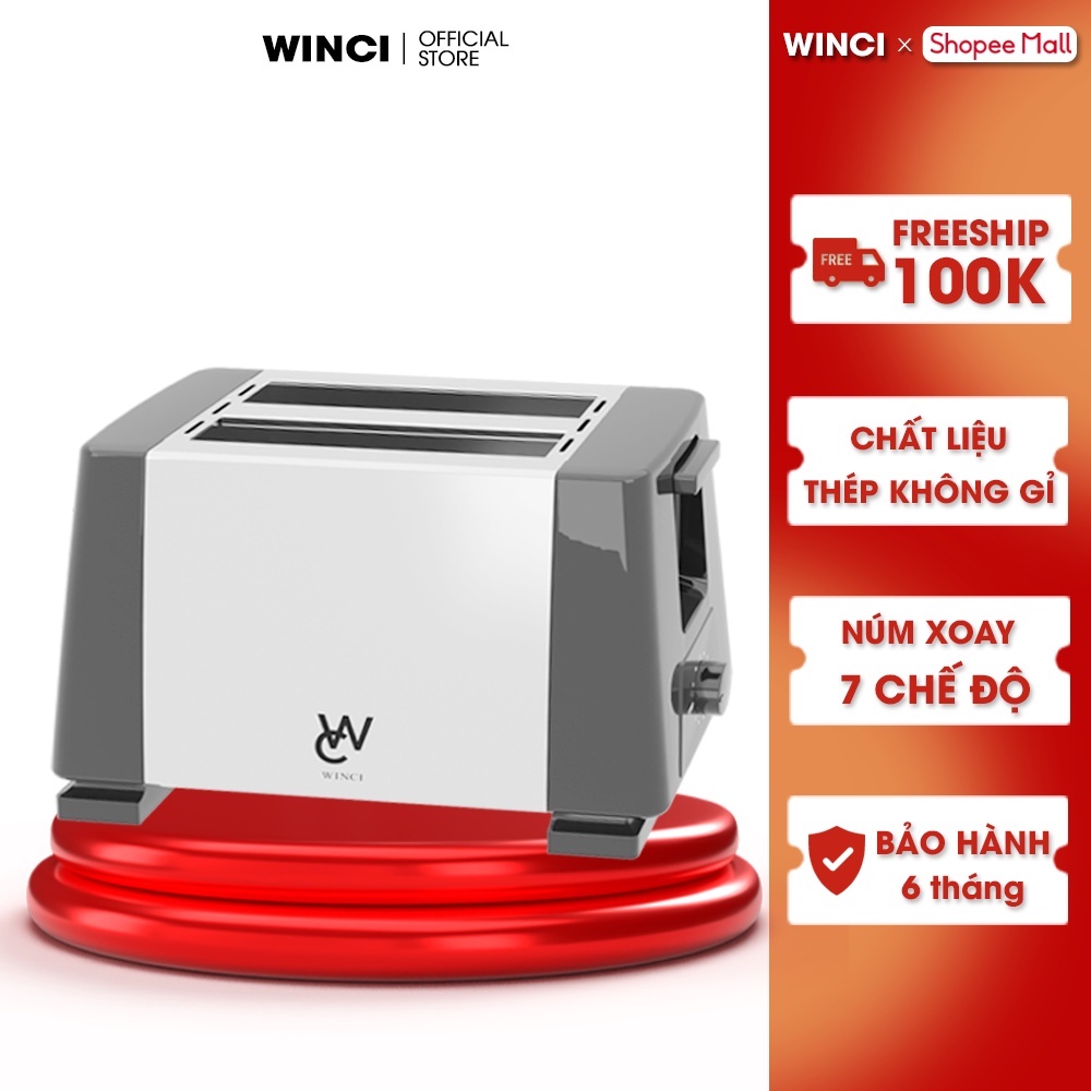 Máy nướng bánh mì sandwich 2 ngăn Winci, WC-T001.