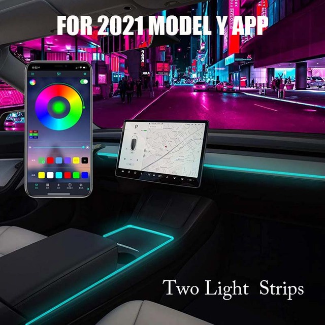 Đèn LED Neon Điều Khiển Bằng Ứng Dụng Trang Trí Xe Hơi Tesla 2021 / 2020 MODEL 3 / Y