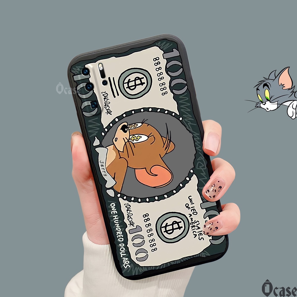 Ốp lưng Huawei P30 Pro in hình Mèo và Chuột cạnh viền vuông có bảo vệ camera
