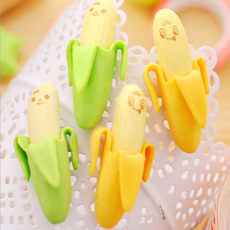 Bộ 2 Cục Tẩy Hình Trái Chuối Hoạt Hình Đáng Yêu Dành Cho Học Sinh Tiểu Học