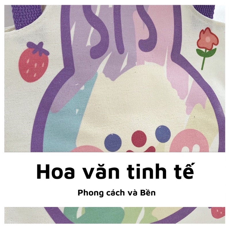 TÚI CANVAS HOẠ TIẾT ĐÁNG YÊU