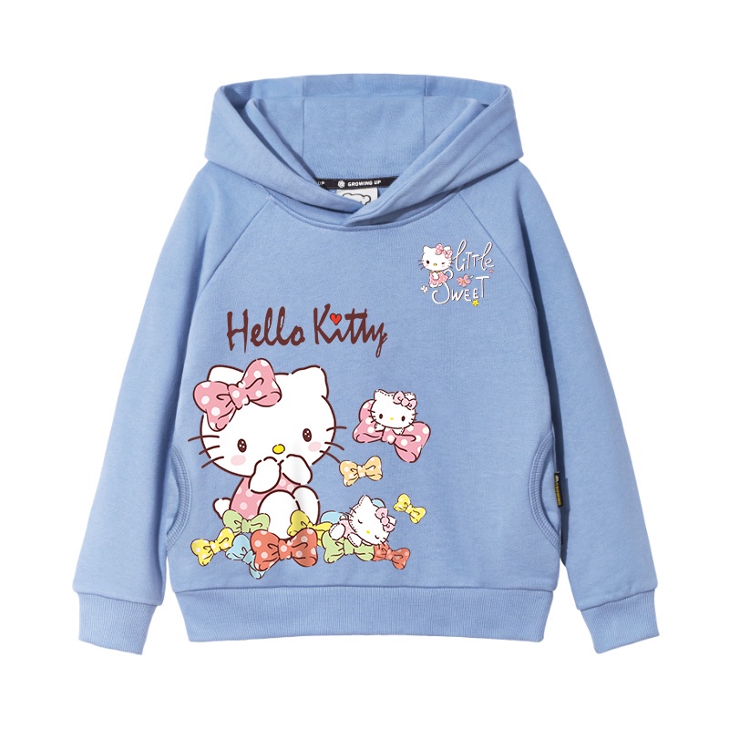 Áo hoodie cho bé Familylove Kids - Áo tay dài thun da cá cho bé mặc ấm có nón Mèo Hello Kitty