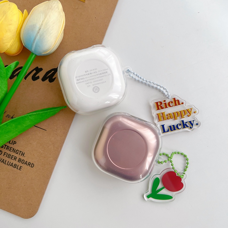 Vỏ Bảo Vệ Hộp Sạc Tai Nghe Samsung Galaxy Buds 2 / Buds Live / Buds FE / Buds2 Pro / Buds Pro Hình Chú Mèo / Bông Hoa Xinh Xắn
