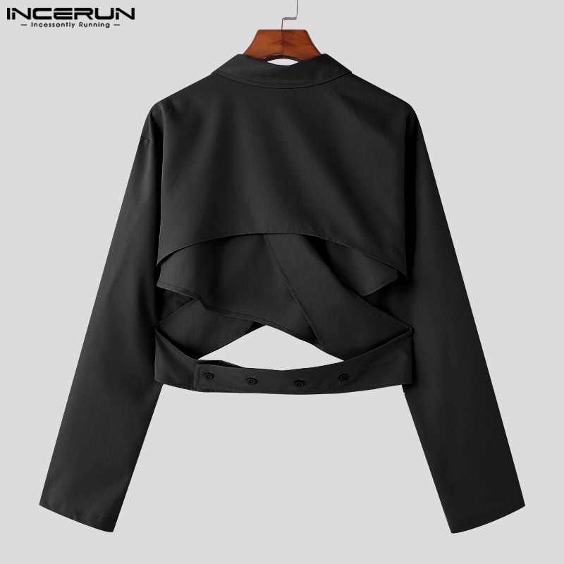 INCERUN Áo Khoác Blazer Tay Dài Hở Lưng Cho Nam | BigBuy360 - bigbuy360.vn