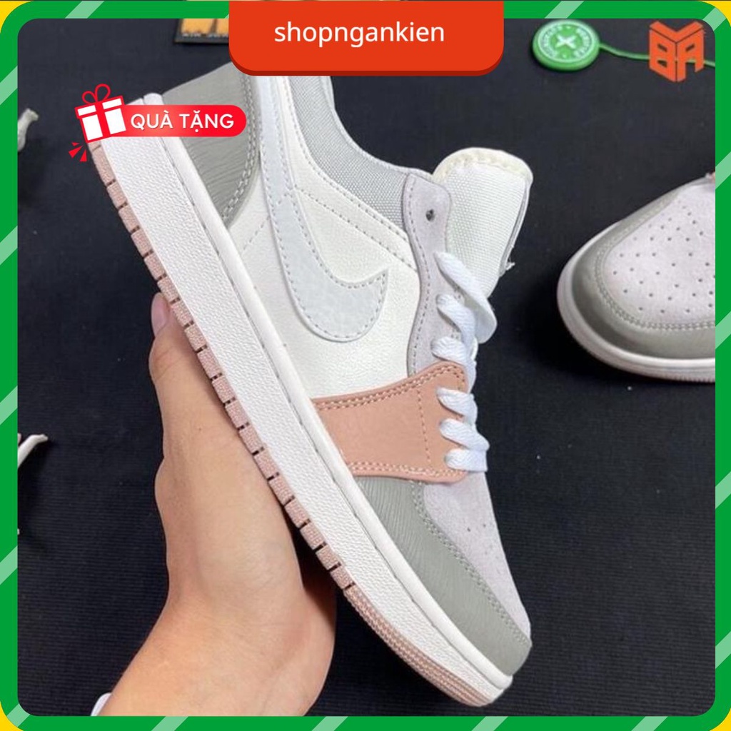 Giày thể thao Jordan 1 milan cổ thấp, Giày sneaker jd1 low hồng đất nam nữ cực chất dễ phối đồ hàng FullBox