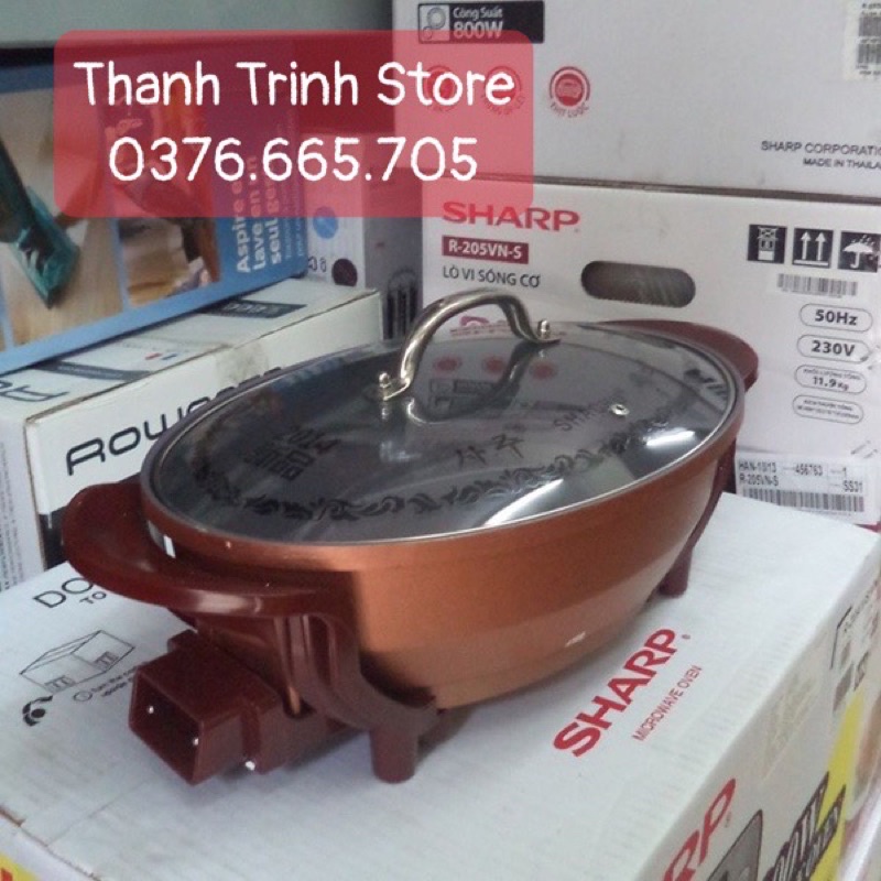 Nồi chảo lẩu điện SHACHU Hàn Quốc hình cá, hình bầu dục - Hàng cao cấp bảo hành 12 tháng toàn quốc