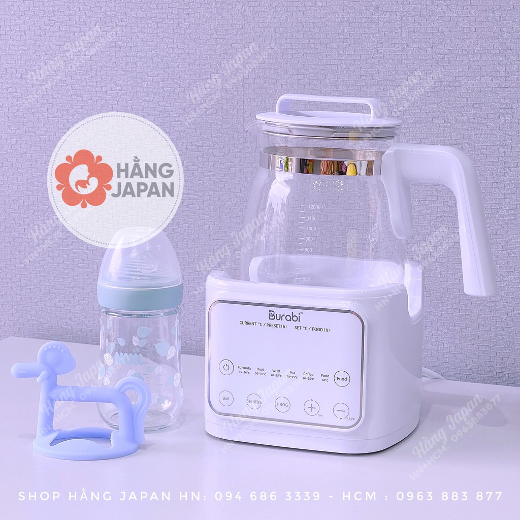 Ấm đun nước BURABI đa chức năng đun sôi, giữ ấm, làm nóng - Bảo hành chính hãng 1 năm