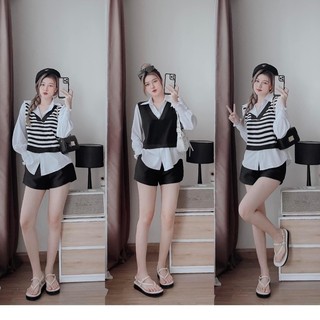Anu206 - áo sơ mi nữ phối gile liền 2m