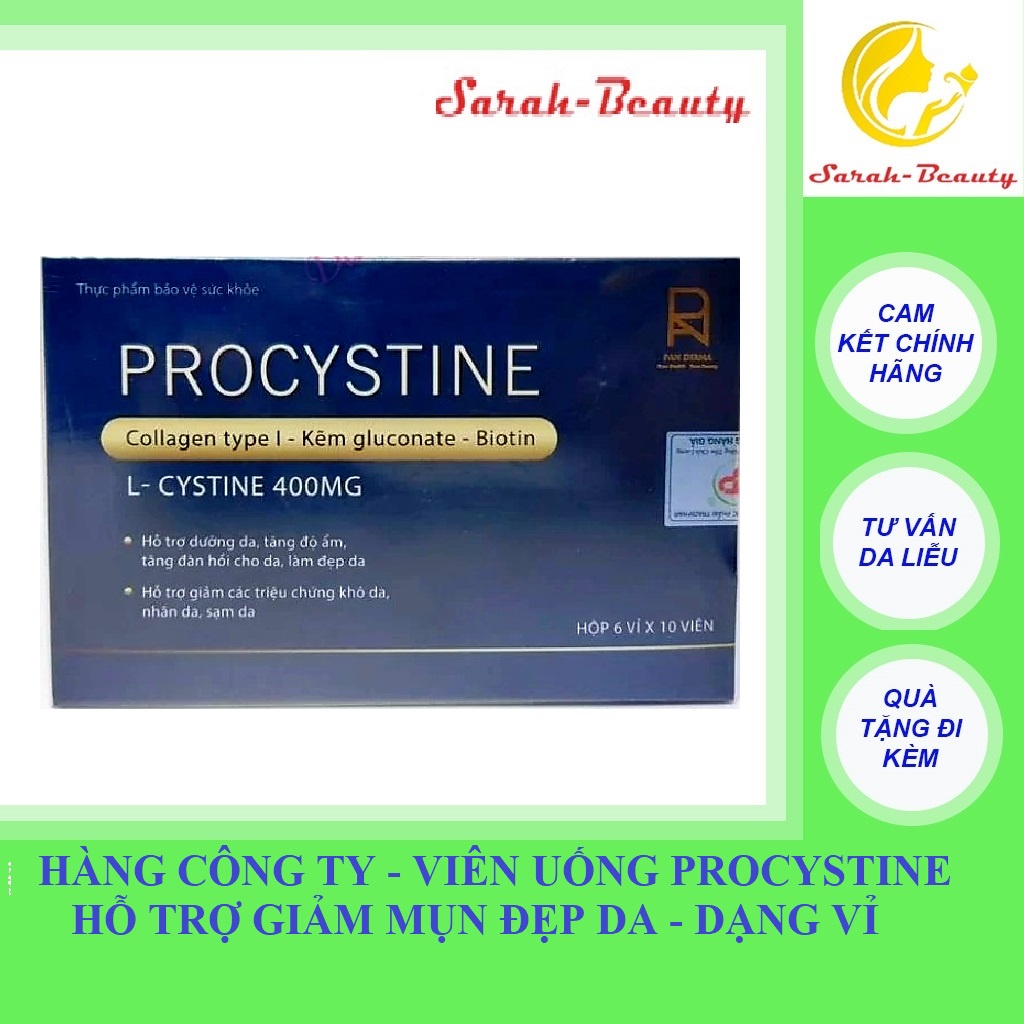 Hàng chính hãng - Viên uống giảm mụn trắng da Procystine 60 viên