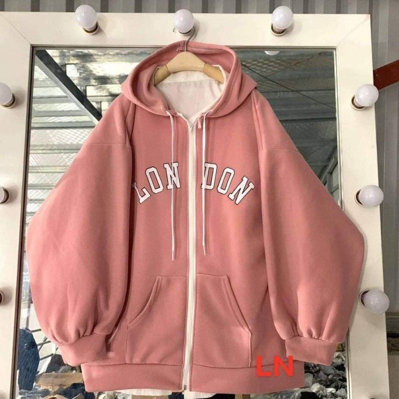 áo khoác nữ, áo hoodie nỉ khóa chữ london hai bên | BigBuy360 - bigbuy360.vn