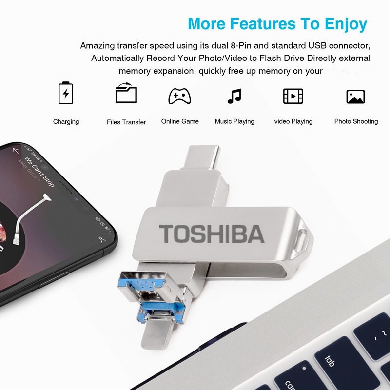 TOSHIBA Ổ Đĩa Flash Usb 3.0 4 Trong 1 1TB Otg Cho Điện Thoại