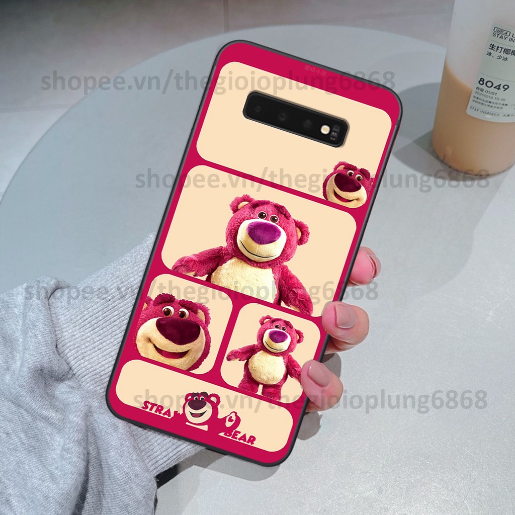 Ốp Samsung S10 / S10 5G / S10 Plus / S10+ in hình caro gấu vịt cute dễ thương, đầy đáng yêu