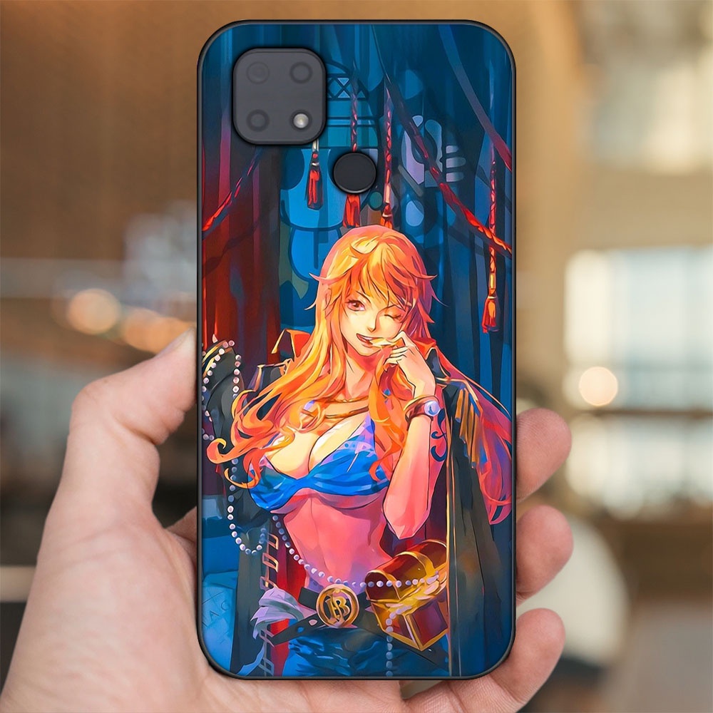 Ốp lưng Xiaomi Redmi 10C viền đen in hình Nami One Piece Đảo Hải Tặc
