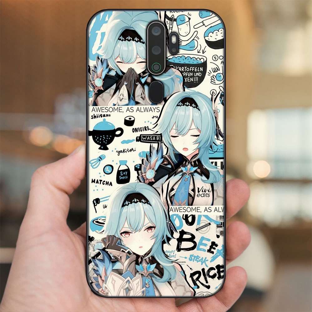 Ốp lưng Oppo A5 2020, A9 2020 viền đen in hình Eula Genshin Impact