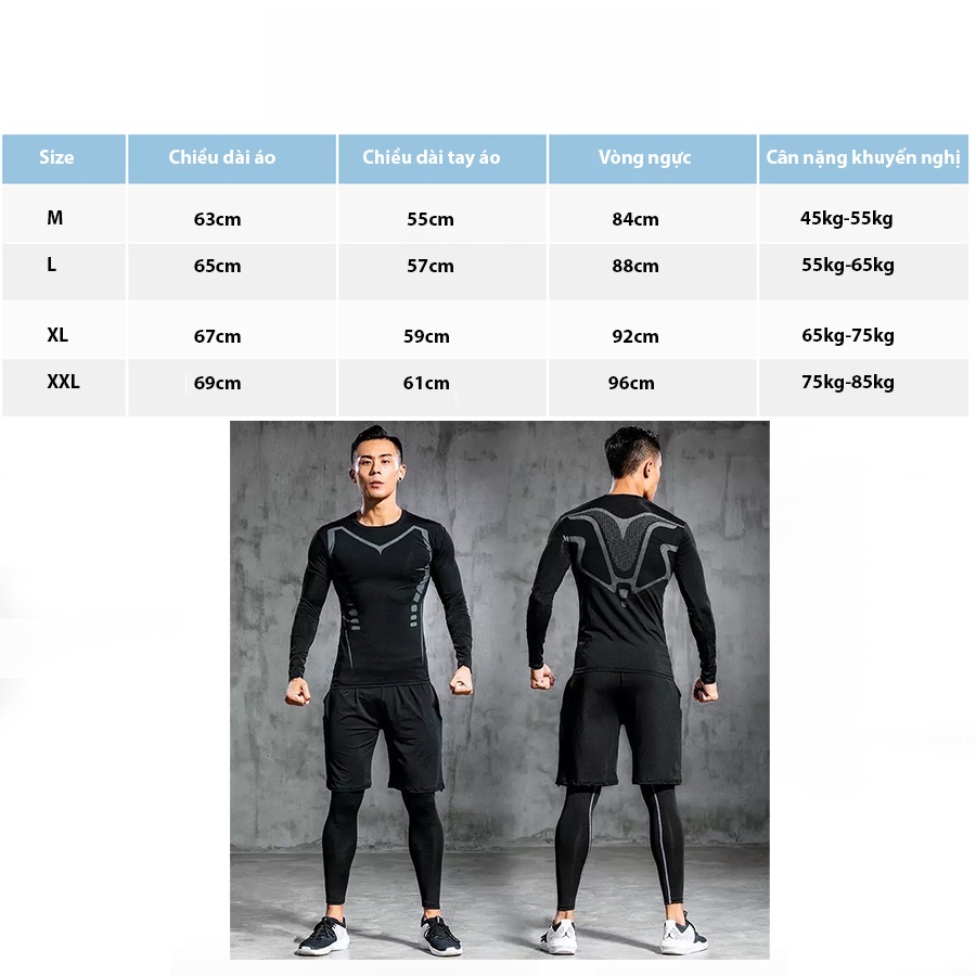 Áo Giữ Nhiệt Áo Legging Nam Dài Tay Chuyên Tập Gym Chạy Bộ Đá Bóng YINGHU