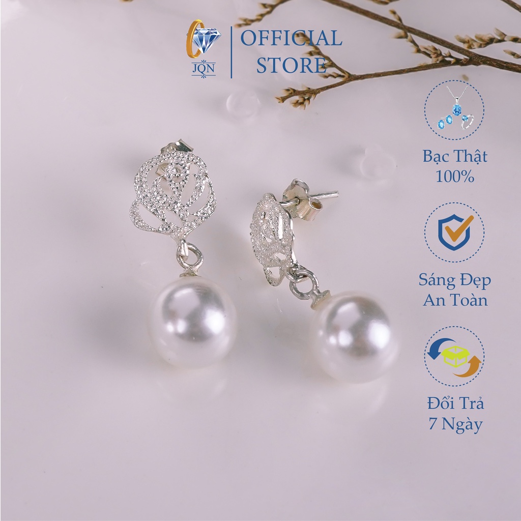 Bông tai nữ bạc ta mẫu mới đẹp ms63 [ JQN- Cam kết bạc chuẩn, chất lượng, giá xưởng ]