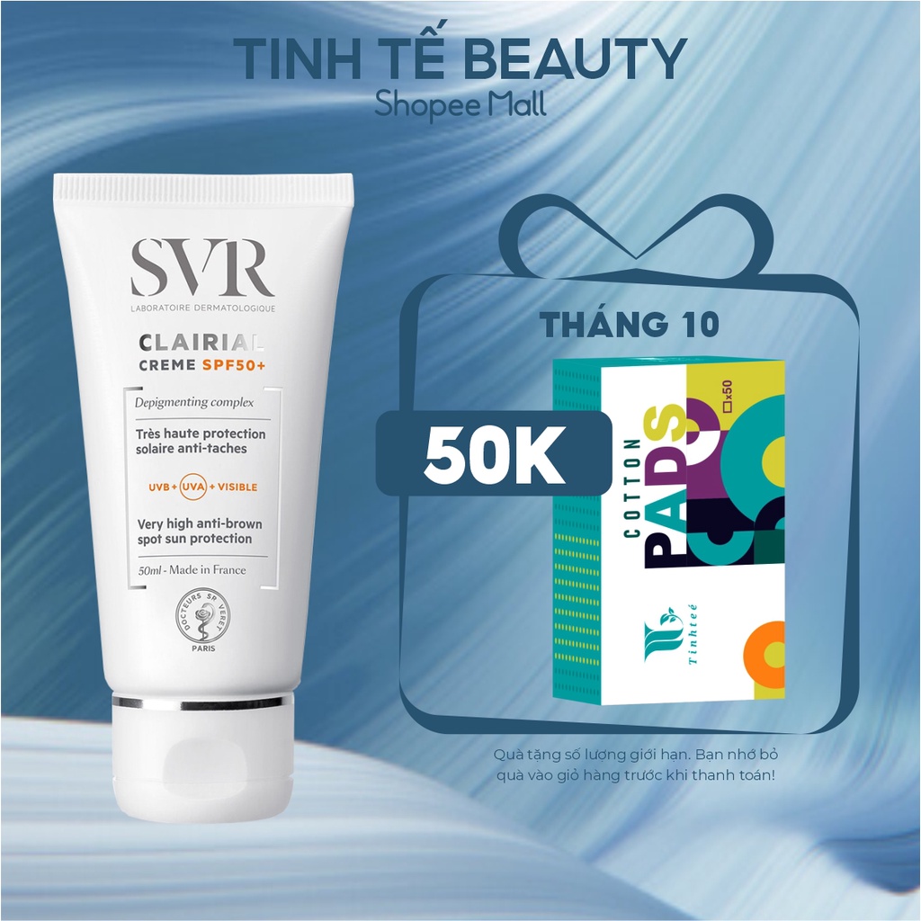 Kem Làm Mờ Vết Nám Và Chống Nắng SVR Clairial Crème SPF50+ 50ml