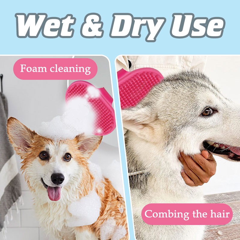 HamshMoc Lược Chải Lông Bằng Cao Su Mềm Mại Mát Xa Có Thể Điều Chỉnh Cho Thú Cưng