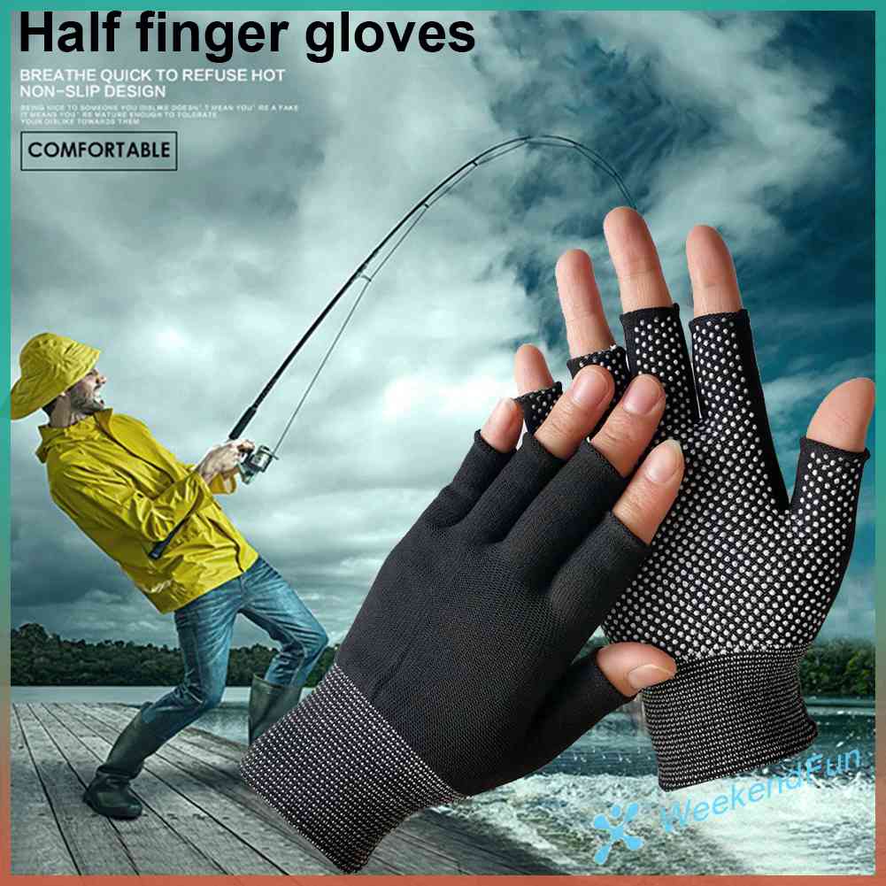 Chúng ta★Găng Tay Nửa Ngón Chống Trượt Khi Đi Xe Đạp, Câu Cá