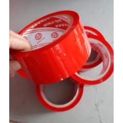 Băng keo màu đỏ mỗi cây 950Gr, keo dán chắc chắn, Băng keo dán thùng, dán hộp