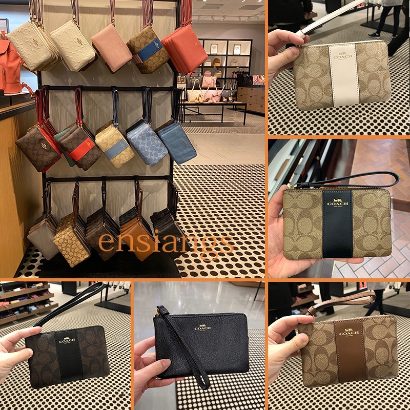 COACH Ví Da Cầm Tay Hai Lớp Có Khóa Kéo Phong Cách Mới F58035