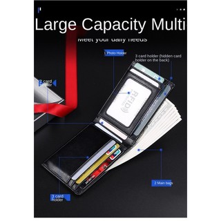 Ví Da Mini RFID Siêu Mỏng Kiểu Dáng Thời Trang Cho Nam