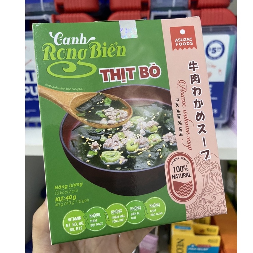 Canh rong biển thịt bò ASUZAC 40g (4g X 10 gói)