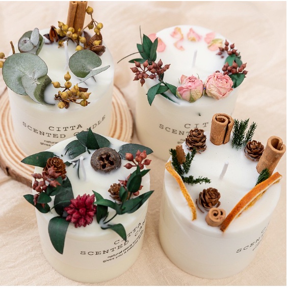 QUÀ TẶNG NẾN THƠM handmade trang trí hoa khô