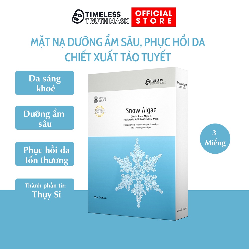 Mặt nạ dưỡng ẩm, phục hồi da chiết xuất Tảo Tuyết Timeless Truth Mask - Snow Algae (3 miếng x 30ml)