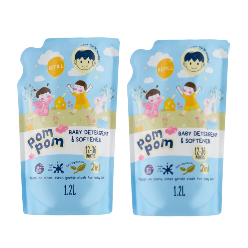 Nước Giặt Xả Pom Pom Active dạng túi 1.2L