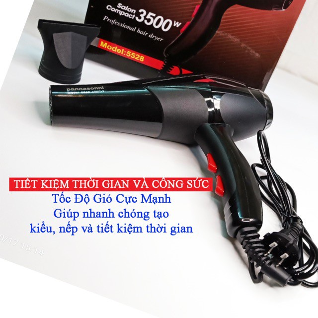 Máy sấy tóc tạo kiểu ánh sáng xanh, Công suất lớn 3500W 2 chiều nóng lạnh - Máy sấy tóc salon