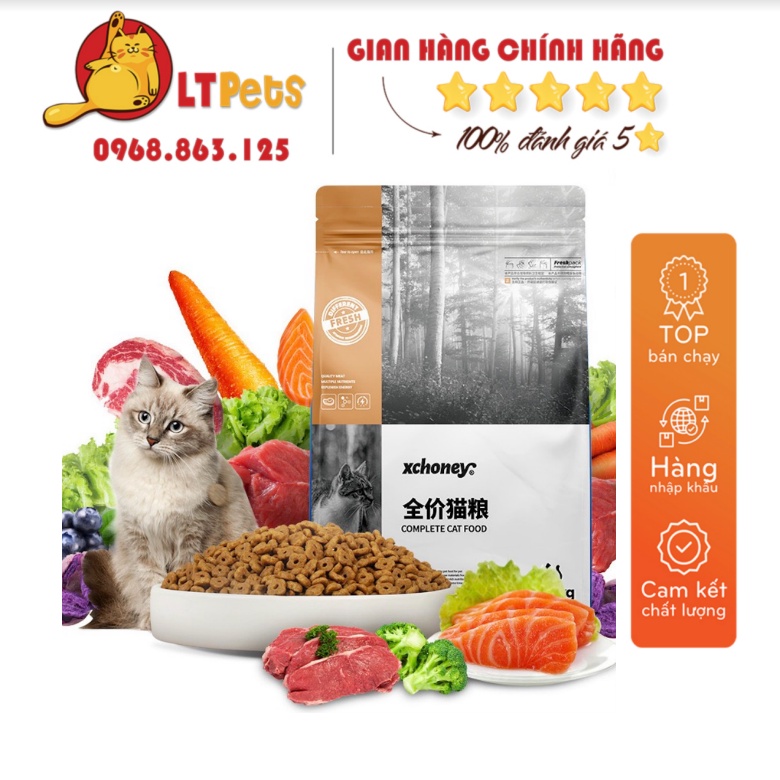 [500gr Sản phẩm dùng thử- repack] Thức ăn hạt cho mèo nội địa TQ bổ sung DHA,OMEGA3