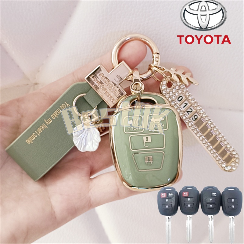 Vỏ TPU Mềm Bảo Vệ Chìa Khóa Xe Hơi Toyota Camry 2019 Rav4 2018 Corolla 2016 Tacoma Vios Prius C Highlander