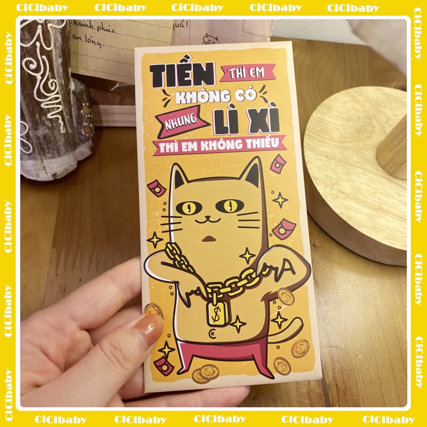 [SIÊU HOT] Lì Xì Thiết Kế Hot Trend Xuân Quý Mão 2023 Họa Tiết Chú Mèo Xinh Xắn Với Những Câu Chúc Cực Chất