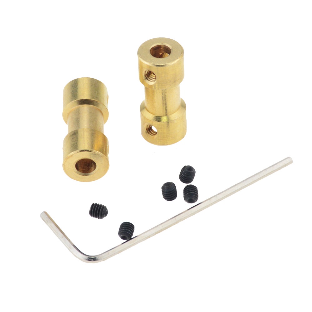 1 cái 2mm/2.3mm/3mm/3.17mm/4mm/5mm/6mm Khớp nối trục động cơ cứng cáp Đồng thau Bộ kết nối truyền động cơ với vít vặn