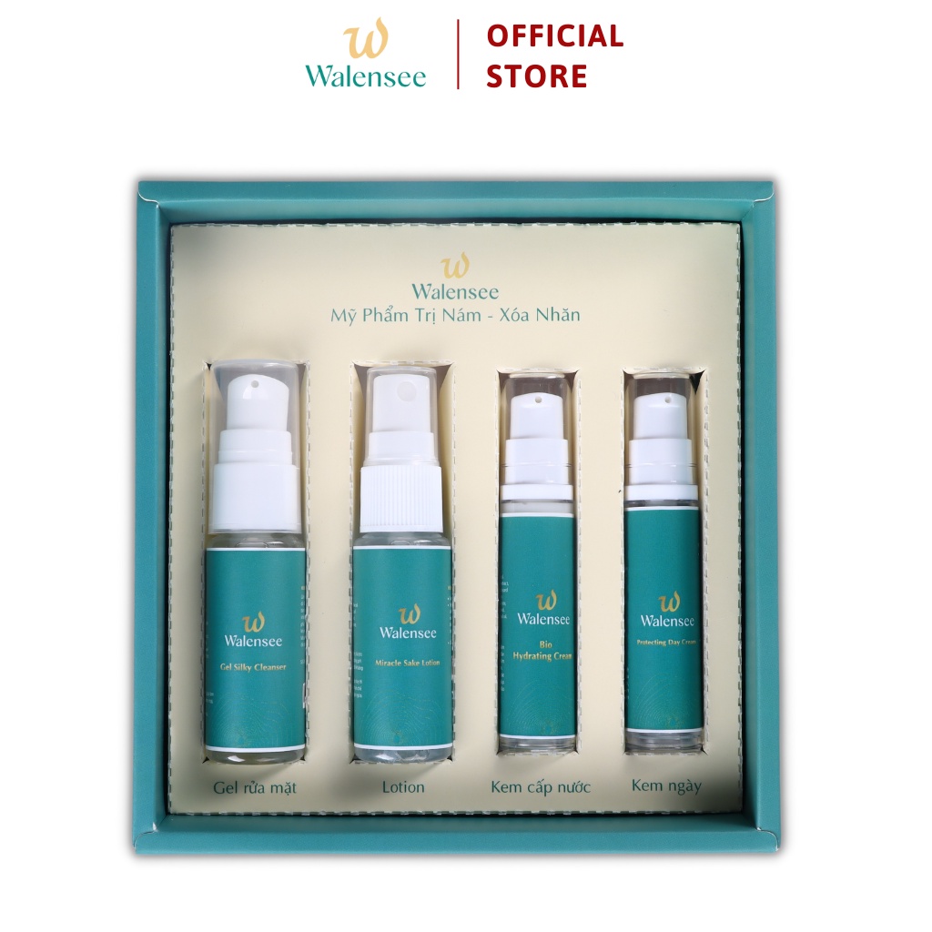 Bộ Kit 4 Sản Phẩm Dưỡng Da Cấp Ẩm Giảm Thâm Nám Walensee Gel - Miracle - Bio - Protect Day Cream Kit