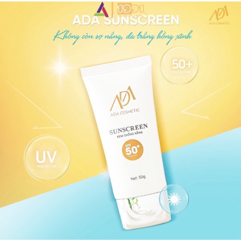 Kem Chống Nắng ADA GROUP giúp bảo vệ da khỏi các tác hại tia UV-50g