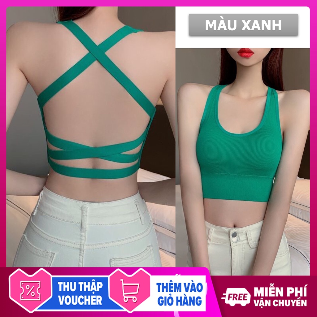 Áo croptop 2 dây hở lưng đan dây chéo quyến rũ Yion Underwear CR03