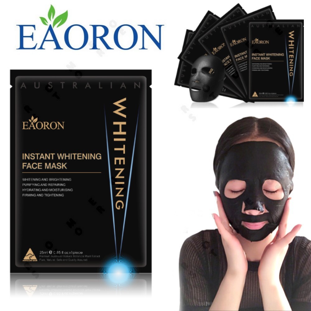 Mặt nạ dưỡng trắng da cao cấp Eaoron Instant Whitening Face Mask hộp 5 miếng - Màu Đen