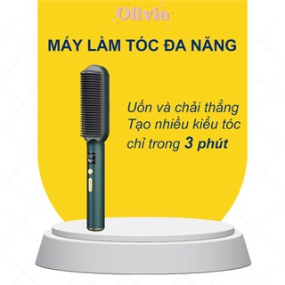 Máy uốn tóc mini cầm tay thiết kế bàn chải xoắn kép làm xoăn uốn thẳng tóc dễ dàng tại nhà