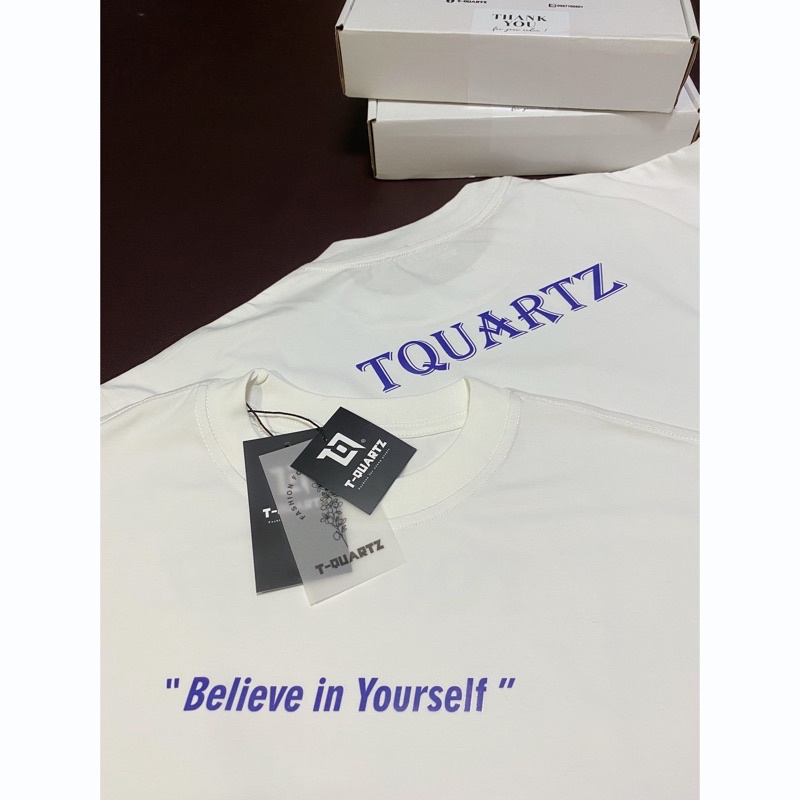 Áo thun local brand tay ngắn tquartz believe in yourself, vải cotton cao cấp co dãn, thoáng mát hai màu đen,trắng