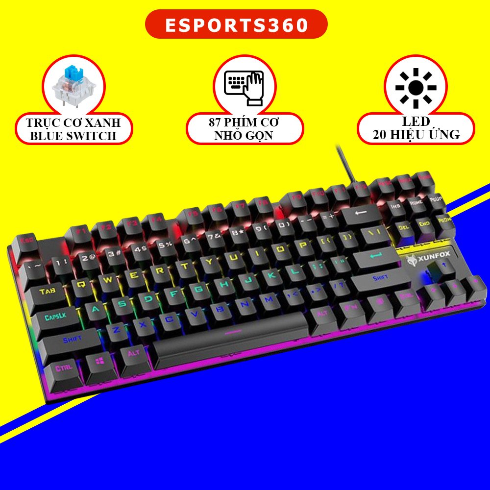 Bàn Phím Cơ Gaming Có Dây Full Led Esports K80