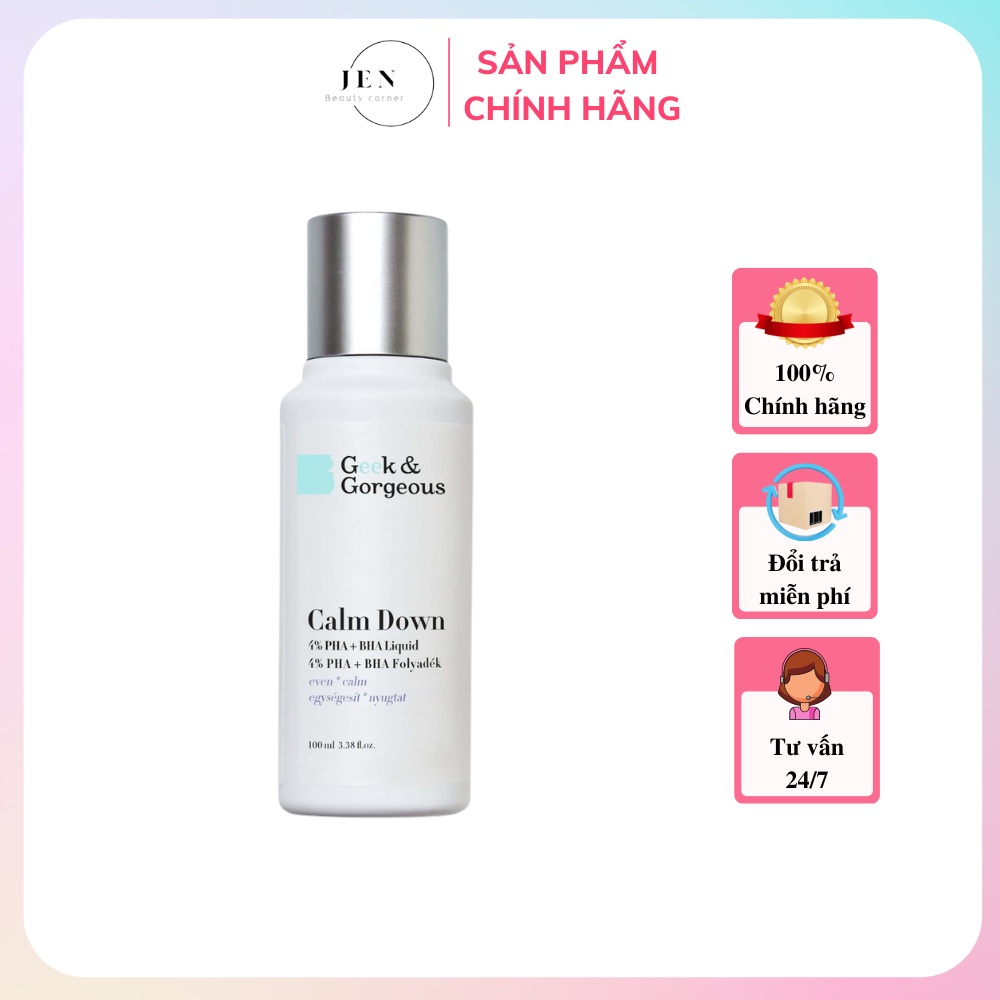 Dung Dịch Tẩy Da Chết, Làm Dịu Geek&amp;Gorgeous Calm Down PHA+BHA