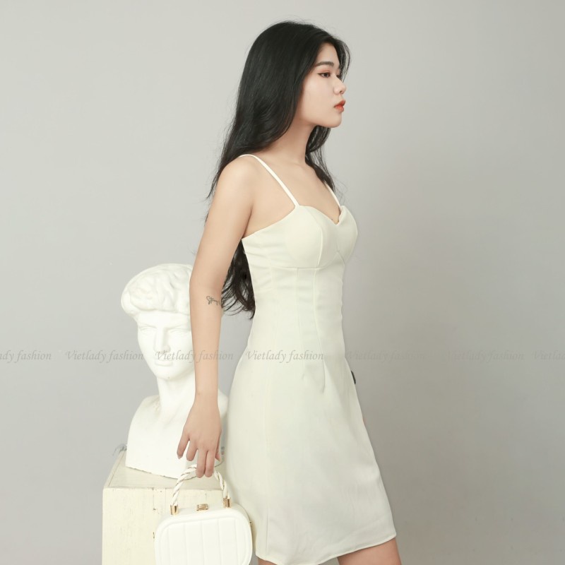 Đầm Ôm Body Thiết Kế 2 Dây Có Kèm Mút Ngực Sexy Quyến Rũ Tôn Dáng Tôn Da Siêu Xinh VIETLADY FASHION