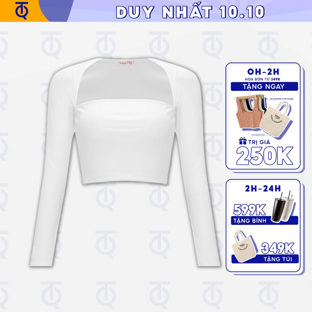 Áo croptop nữ dài tay ôm khoét nách nhiều màu TiQi Jeans A-179